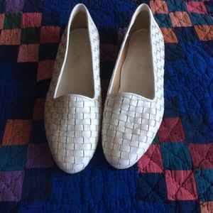 Vintage Italian Leather Woven Loafers